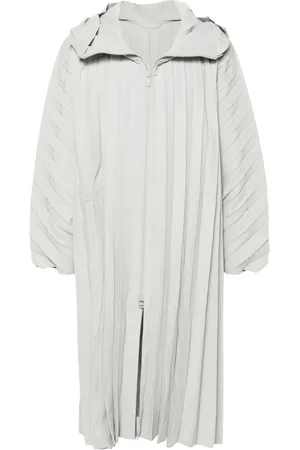 Issey Miyake Edge pleated long coat