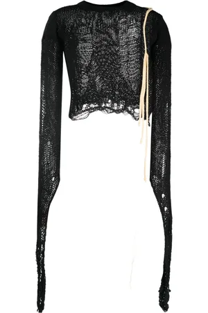 OTTOLINGER Ripped-detailing open-knit jumper