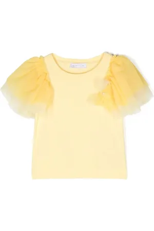 MONNALISA Tulle-sleeve cotton T-shirt