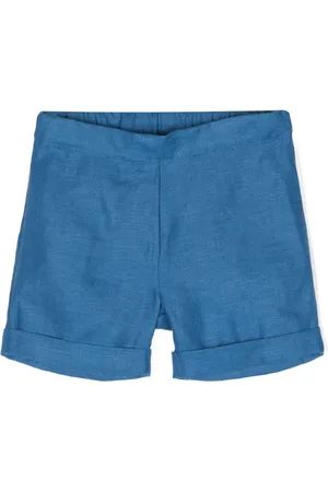 SIOLA Elasticated-waist linen shorts