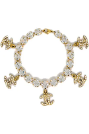 CHANEL 1996 CC rhinestone-embellished bracelet