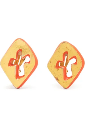 Christian Lacroix Cross motif cut-out clip-on earrings