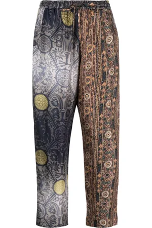 PIERRE-LOUIS MASCIA Graphic-print silk trousers