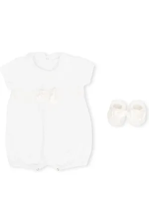 La Perla Lace-trim bow babygrow set