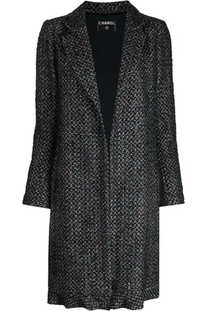 CHANEL 2002 single-breasted tweed coat