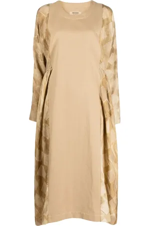 UMA WANG Panelled long-sleeve midi dress