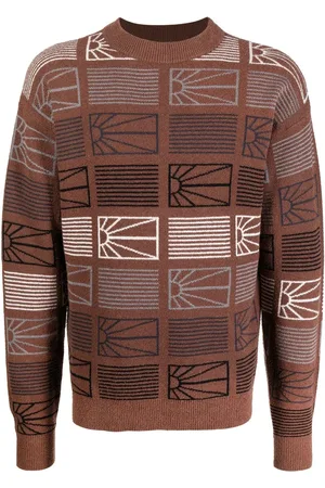Rassvet Intarsia-knit ribbed-trim jumper