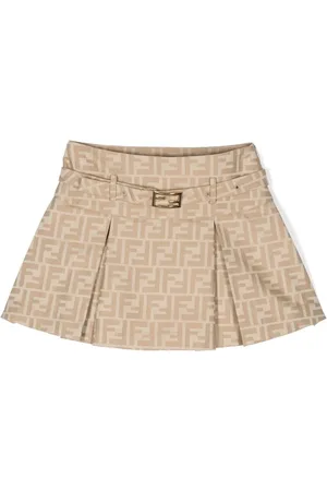Fendi FF-monogram pleated skirt