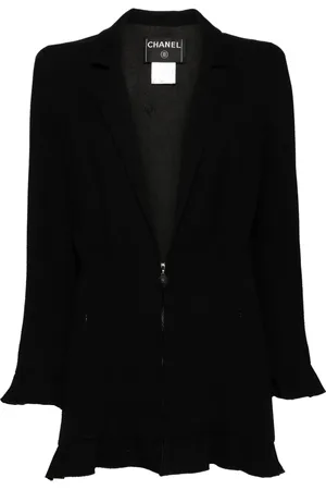 CHANEL 2002 half-zip ruffled jacket