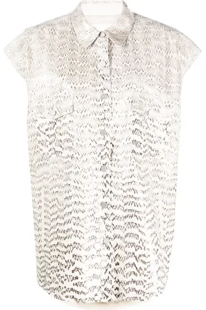 DROME Snakeskin-effect leather shirt
