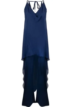 Alberta Ferretti Cowl neck high-low dress