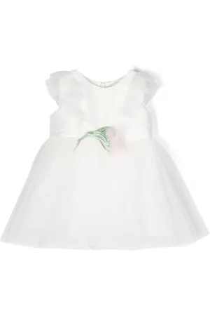 MONNALISA Sleeveless floral-appliqué dress