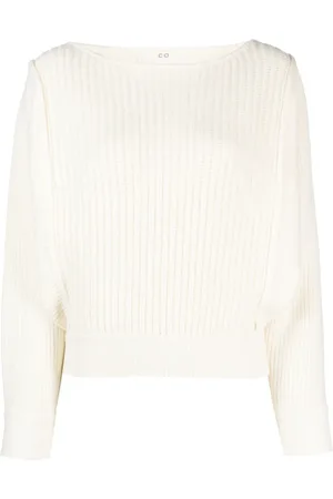 CO Boat-neck ribbed jumper