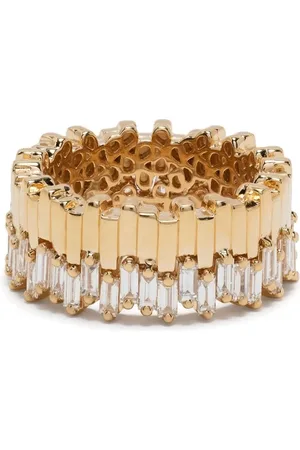 Suzanne Kalan 18kt yellow Midi Stacker diamond eternity ring
