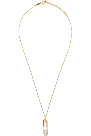 Tasaki 18kt yellow Fine Links Collection Line Akoya pearl and diamond pendant