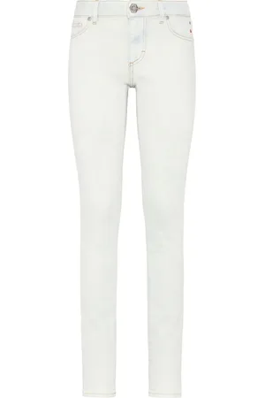 Philipp Plein Logo-appliqué denim leggings
