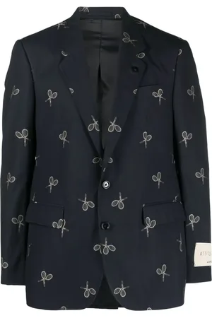 LARDINI Graphic-print single-breasted blazer