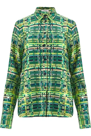 Salvatore Ferragamo Long-sleeved checkered silk shirt