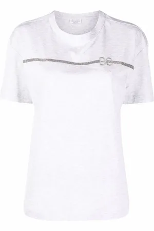 Brunello Cucinelli Monili-chain embroidered-logo T-Shirt