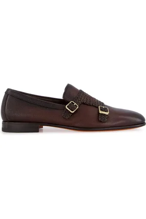 santoni Carlos leather monk shoes