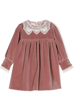 JESURUM BABY Lace-detail velvet dress