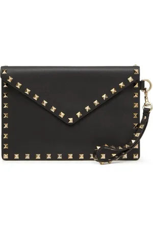 VALENTINO GARAVANI Rockstud leather clutch bag