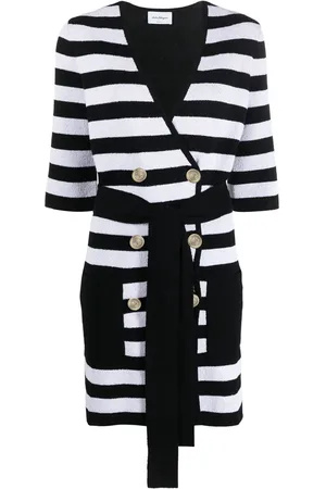 Salvatore Ferragamo Double-breasted stripe-print cardigan