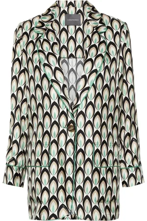 LORENA ANTONIAZZI Graphic-print silk blazer