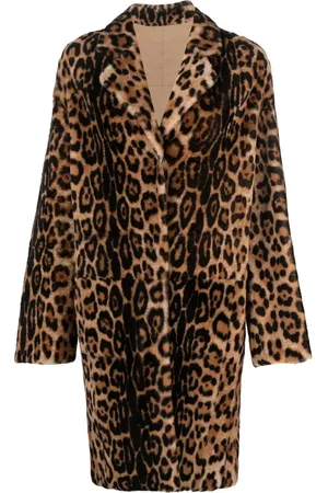 YVES SALOMON Leopard-print shearling coat