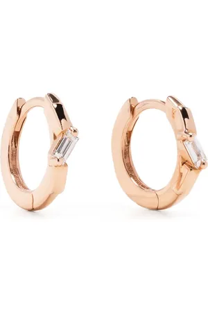 Suzanne Kalan 18kt rose gold diamond huggie earrings