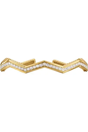 David Yurman 18kt yellow Zig Zag Stax™ diamond cuff bracelet (5mm)