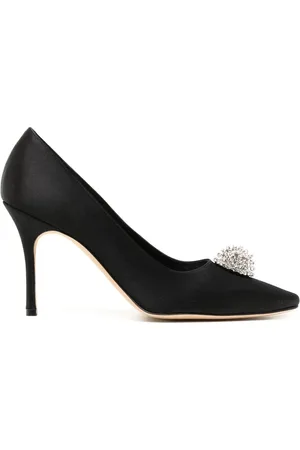 Manolo Blahnik Hangisi 90mm appliqu?? satin pumps
