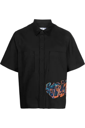 OFF-WHITE Embroidered-design short-sleeve shirt