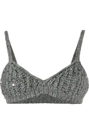 Alanui Sequinned knitted crop top