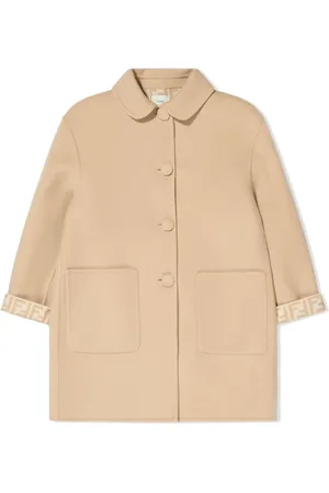 Fendi FF-logo cuff sleeve coat