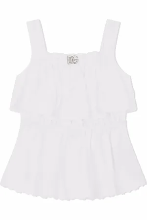 Dolce & Gabbana DG-logo ruffled top
