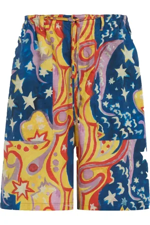Marni Graphic-print drop-crotch shorts
