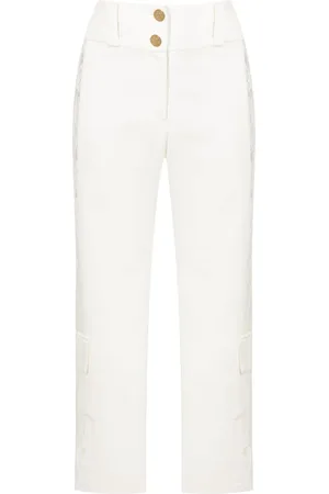 Lethicia Bronstein Lace-panelled cropped cargo trousers