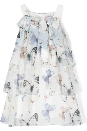 PATACHOU Butterfly-print A-line dress