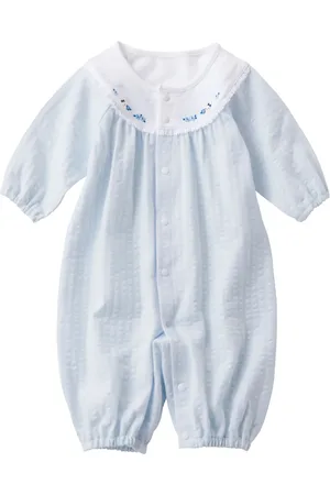 Familiar Floral-embroidery cotton romper