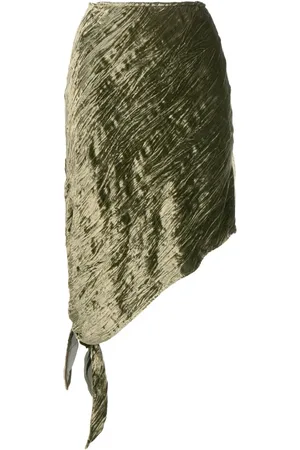 PETAR PETROV Crinkle-finish asymmetric mini skirt
