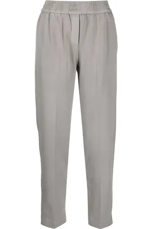 Circolo Elasticated-waist cotton-blend tapered trousers