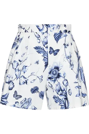 Oscar de la Renta Floral-print high-waisted shorts