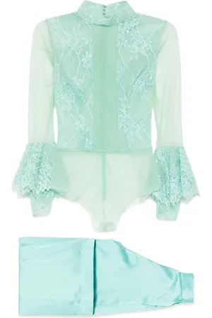 Saiid Kobeisy Lace bodysuit with coco pants