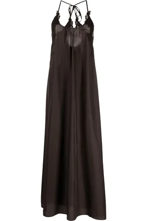 P.A.R.O.S.H. Macram??-detailing silk maxi dress