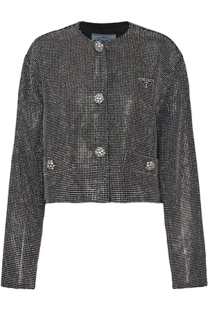 Prada Rhinestone-encrusted mesh jacket