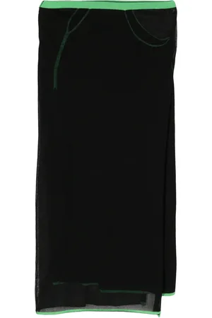 Paris Georgia Contrast-trim knitted midi skirt