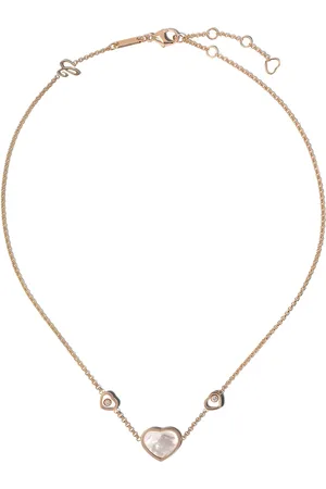 Chopard 18kt rose gold, diamond Happy Hearts neckace