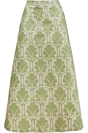 La DoubleJ Mid-rise printed midi A-line skirt