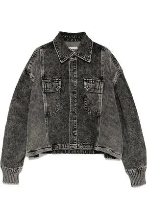 Izzue Knit-panelled denim jacket